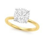 5 Carat Cushion Lab Grown IGI G/VS1 Diamond Solitaire Ring in 10K Yellow Gold 5 Carat Cushion Lab Grown IGI G/VS1 Diamond Solitaire Ring in 10K Yellow Gold