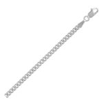 Light Gourmette Chain 2.8 mm 14k White Gold Light Gourmette Chain 2.8 mm 14k White Gold