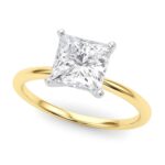 3 Carat Princess Lab Grown IGI G/VS1 Diamond Solitaire Ring in 14K Yellow Gold 3 Carat Princess Lab Grown IGI G/VS1 Diamond Solitaire Ring in 14K Yellow Gold