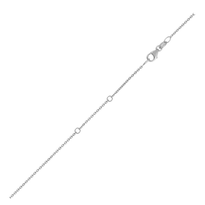 18K White Gold Double Extendable Cable Chain 1.1 mm