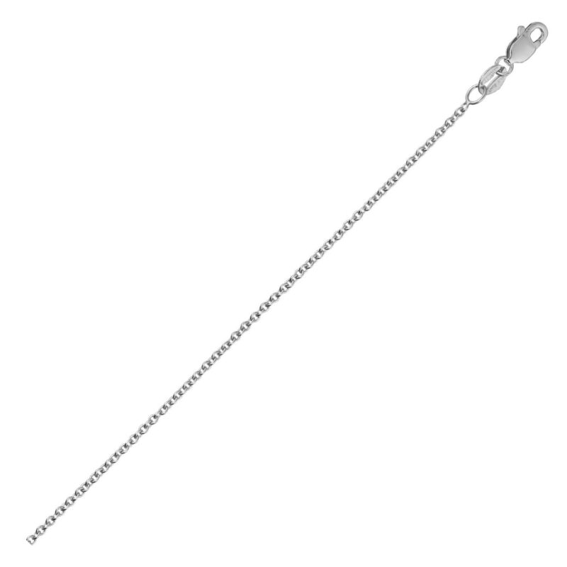 14k White Gold Round Cable Link Chain 2.6 mm