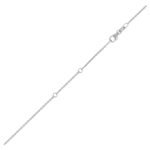 18K White Gold Double Extendable Cable Chain 1.3 mm