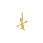 14K Yellow Gold Initial X Charm Pendant