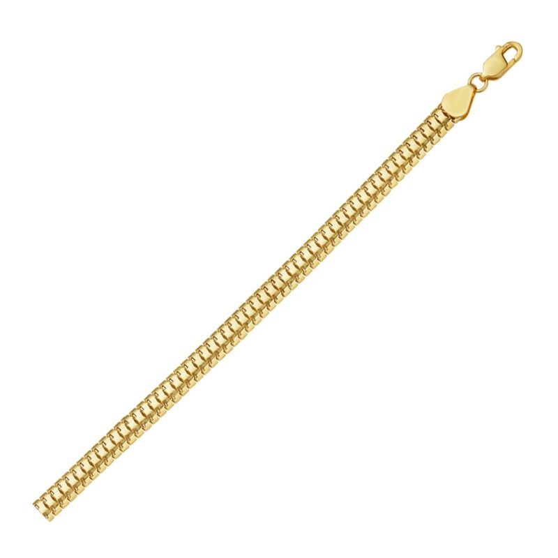14K Yellow Gold Lite Oval Snake Chain Bracelet 6.5 mm