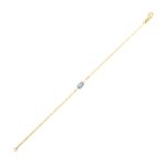 Blue Topaz Paperclip Bracelet 1.5 mm 14K Yellow Gold Blue Topaz Paperclip Bracelet 1.5 mm 14K Yellow Gold