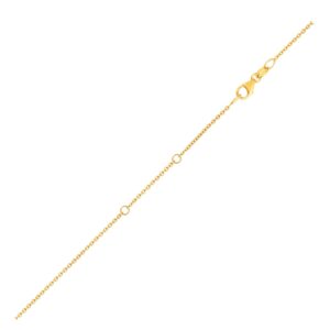 18K Yellow Gold Double Extendable Cable Chain 1.1 mm