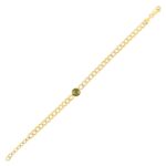 Curb Chain Peridot Bracelet 3.6 mm 14K Yellow Gold