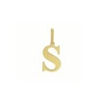 Initial S Charm Pendant 14K Yellow Gold