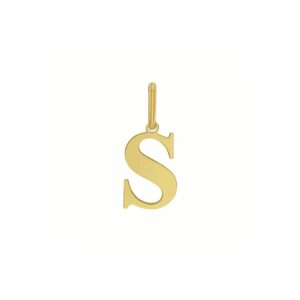 Initial S Charm Pendant 14K Yellow Gold