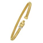 Tubogas Panther Cuff with Diamonds 3.9 mm 14K Yellow Gold Tubogas Panther Cuff with Diamonds 3.9 mm 14K Yellow Gold