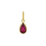 14K Yellow Gold Pear Ruby Charm Pendant