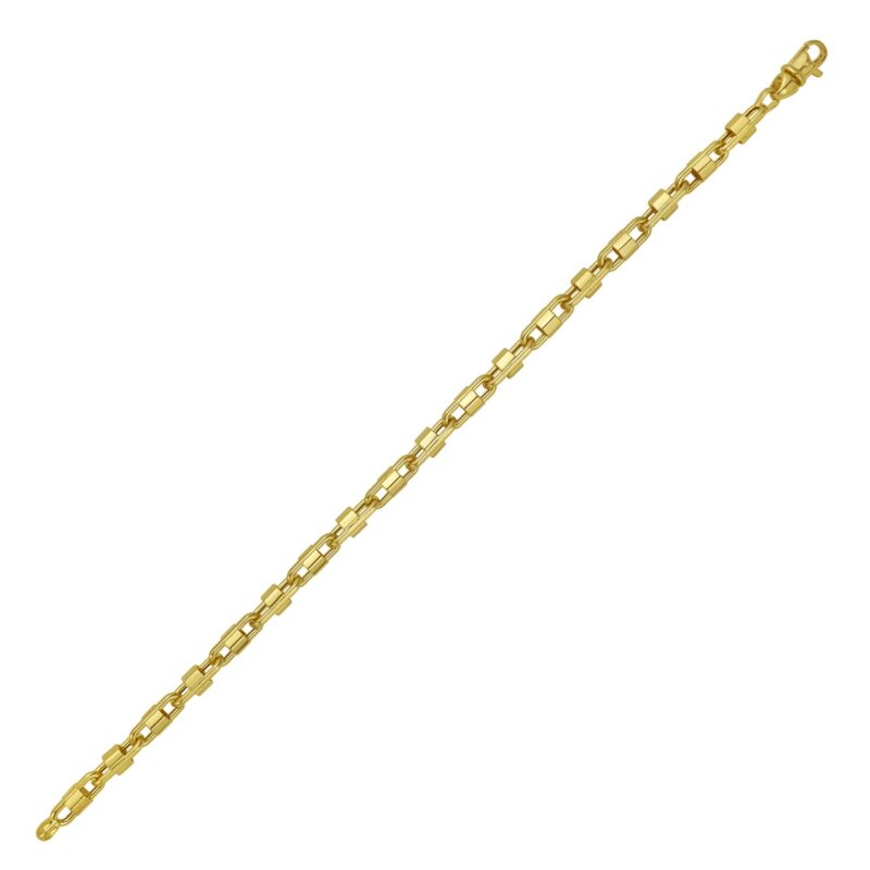 Square Byzantine Chain Bracelet 2 mm 14K Yellow Gold