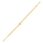 14K Yellow Gold Citrine Curb Chain Bracelet 3.6 mm