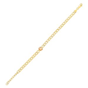 14K Yellow Gold Citrine Curb Chain Bracelet 3.6 mm