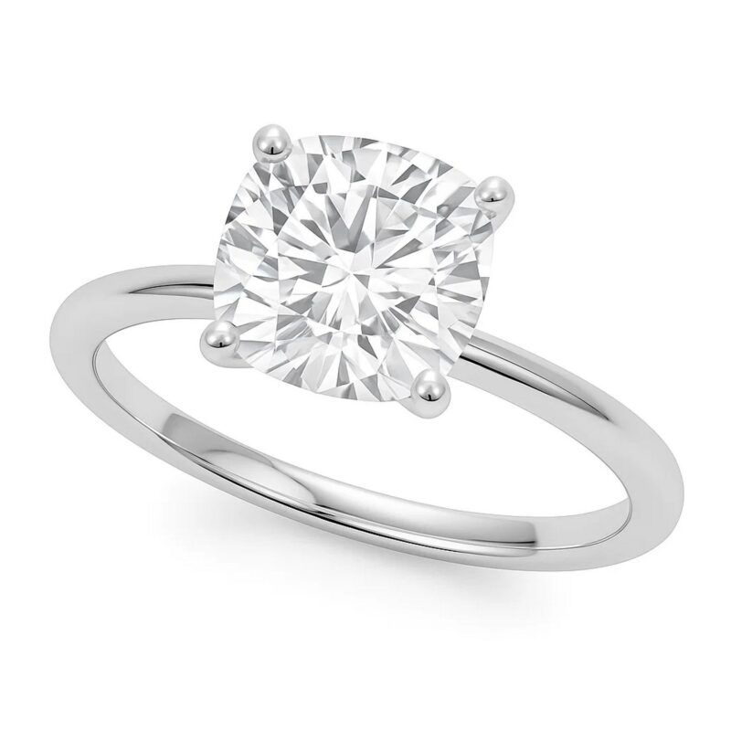 5 Carat Cushion Cut Lab Grown IGI G/VS1 Diamond Solitaire Ring in 10K White Gold 5 Carat Cushion Cut Lab Grown IGI G/VS1 Diamond Solitaire Ring in 10K White Gold