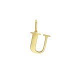 14K Yellow Gold Initial U Charm Pendant