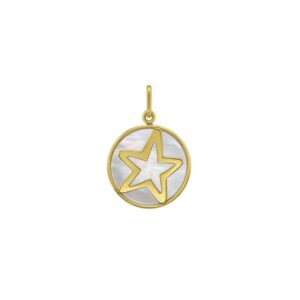 Starfish Charm Pendant Mother of Pearl in 14K Yellow Gold
