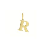 14K Yellow Gold Initial R Charm Pendant