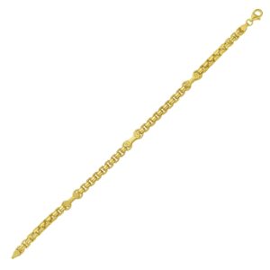 Round Box Hardware Bracelet 14K Yellow Gold