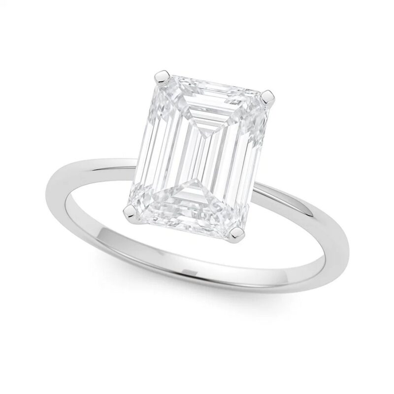 5 Carat Radiant Cut Lab Grown IGI G/VS1 Diamond Solitaire Ring in 10K White Gold