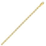 14K Tri Color Gold Pave Valentino Chain 3.5 mm)