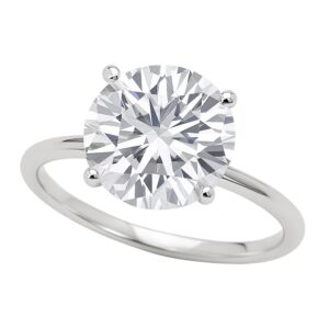 5 Carat Round Lab Grown IGI G/VS1 Diamond Solitaire Ring in 10K White Gold