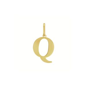 14K Yellow Gold Initial Q Charm Pendant