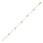 Cubic Zirconia Station Bracelet 14K Yellow Gold
