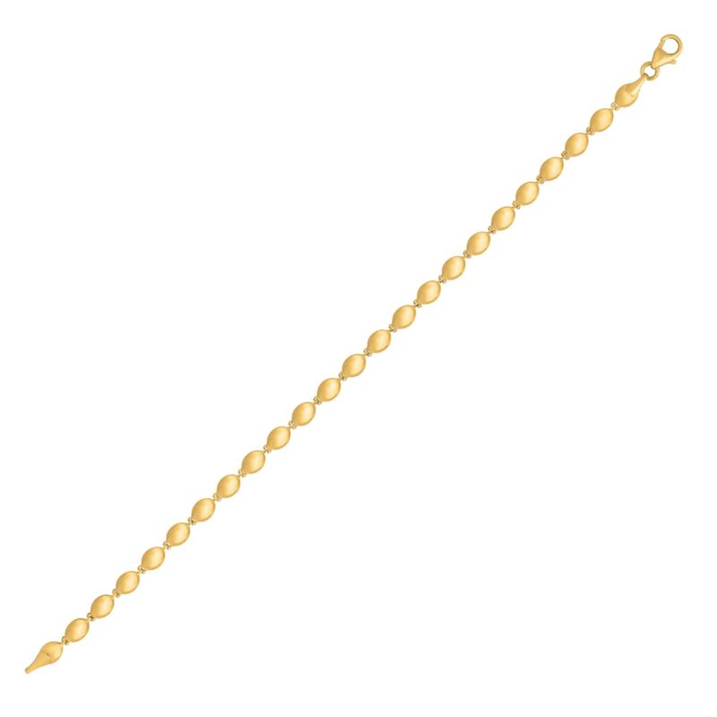 Pebble Bead Chain 4 mm 14K Yellow Gold