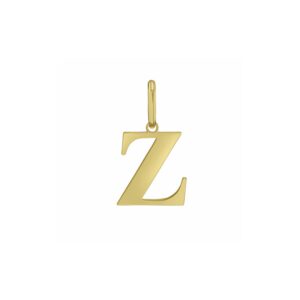 14K Yellow Gold Initial Z Charm Pendant
