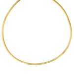 Reversible Omega Chain Necklace 3 mm 14K Yellow Gold And Silver