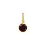 14K Yellow Gold Round Garnet Charm Pendant