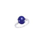 Diamond and Genuine Oval Blue Lapis Lazuli Cabochon Ring for Women 14k Gold Diamond and Genuine Oval Blue Lapis Lazuli Cabochon Ring for Women 14k Gold