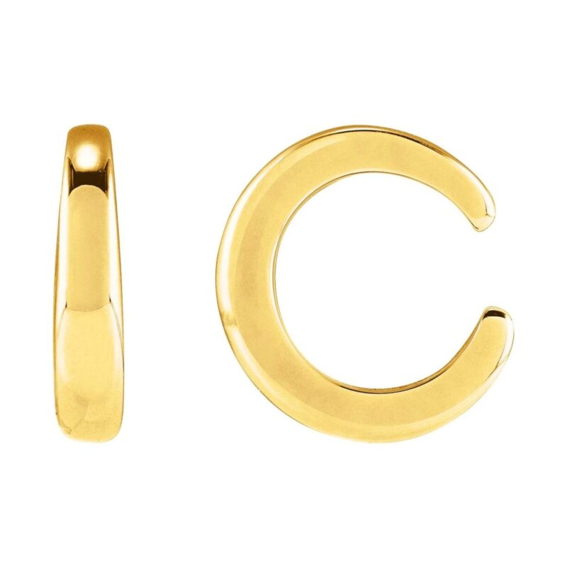Domed Plain Cartilage Ear Cuff Non Pierced 14K Yellow Gold
