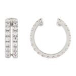 Double Row Diamond Ear Cuff 14K White Gold 0.5 Carat