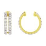 Double Row Diamond Ear Cuff 14K Yellow Gold 0.5 Carat