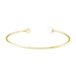 Cultured Pearl Cuff Bracelet with Diamond 14K Yellow Gold Cultured Pearl Cuff Bracelet with Diamond 14K Yellow Gold