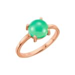 Green Chrysoprase Cabochon Ring 14K Rose Gold Green Chrysoprase Cabochon Ring 14K Rose Gold