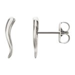 Italian Horn (Cornicello) Stud Earrings 14K White Gold Italian Horn (Cornicello) Stud Earrings 14K White Gold