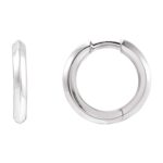 Knife Edge Hinged Hoop Earrings 14K White Gold