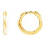 Knife Edge Hinged Hoop Earrings 14K Yellow Gold