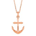 Large Anchor Pendant Necklace 14K Rose Gold