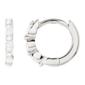 Marquise Diamond Hoop Earrings 14k White Gold