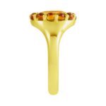 Mexican Fire Opal and Citrine Halo Ring 14k Gold Mexican Fire Opal and Citrine Halo Ring 14k Gold