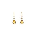 Natural Citrine and Real Diamond Drop Earrings 14K Yellow Gold Natural Citrine and Real Diamond Drop Earrings 14K Yellow Gold