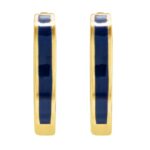 Navy Blue Enamel Huggie Hoop Earrings 14K Gold Navy Blue Enamel Huggie Hoop Earrings 14K Gold