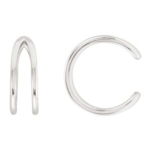 Negative Space Simple Ear Cuff 14K White Gold