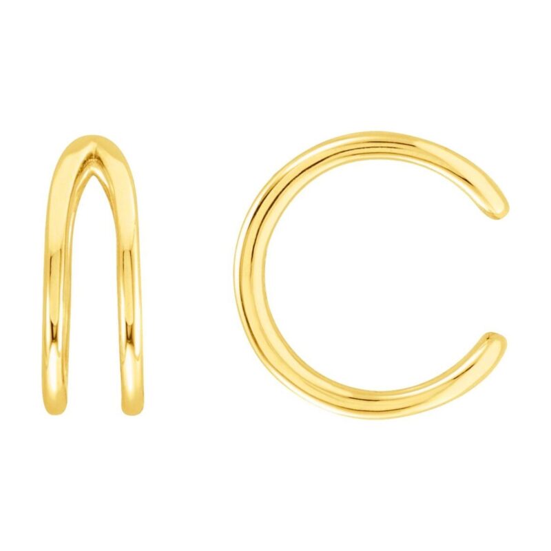 Negative Space Simple Ear Cuff 14K Yellow Gold