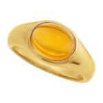 Oval Citrine Cabochon Ring 14K Yellow Gold Oval Citrine Cabochon Ring 14K Yellow Gold