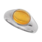 Oval Citrine Cabochon Ring Sterling Silver Oval Citrine Cabochon Ring Sterling Silver
